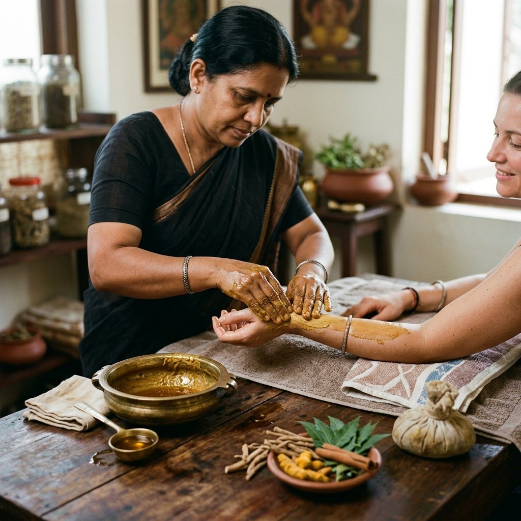 Wrist Joint Massage and Paste or Oil Treatment